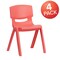 Flash Furniture Red Plastic Stackable School Chair with 13.25'' Seat Height, PK4 4-YU-YCX4-004-RED-GG - alternate 2